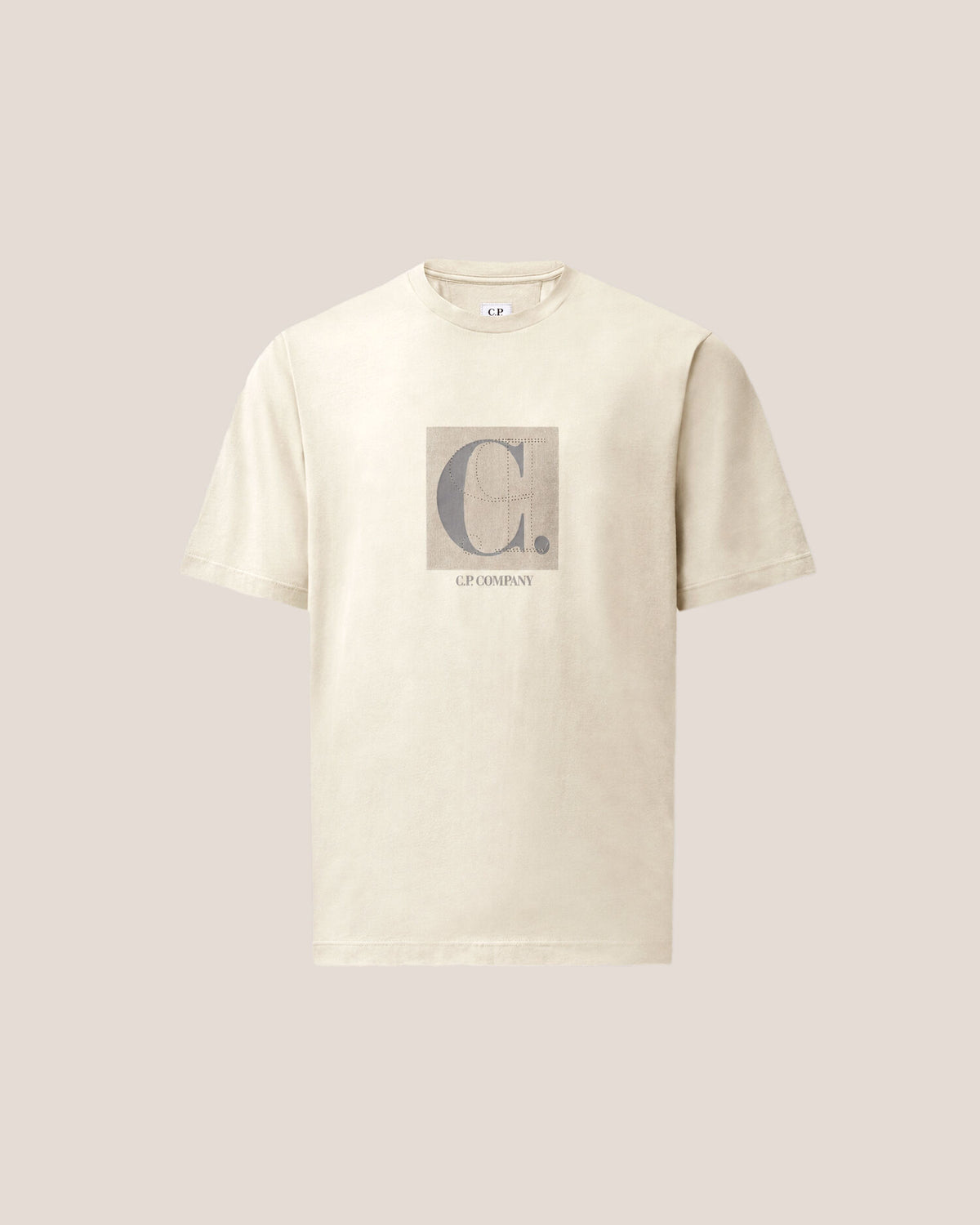 C.P. Company 30/1 Jersey Front / Rear Logo T-Shirt in Silver Birch