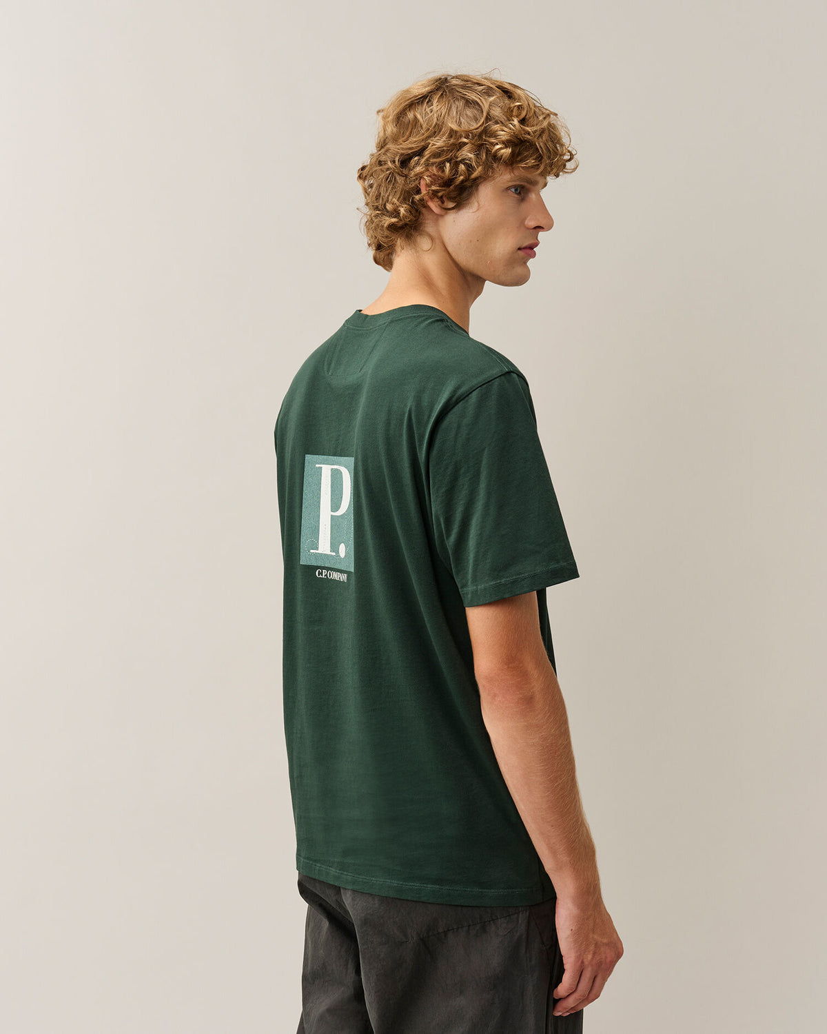 C.P. Company 30/1 Jersey Front / Rear Logo T-Shirt in Ponderosa Pine - Green