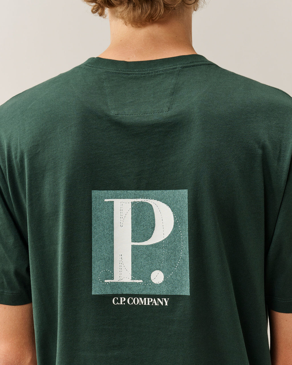 C.P. Company 30/1 Jersey Front / Rear Logo T-Shirt in Ponderosa Pine - Green