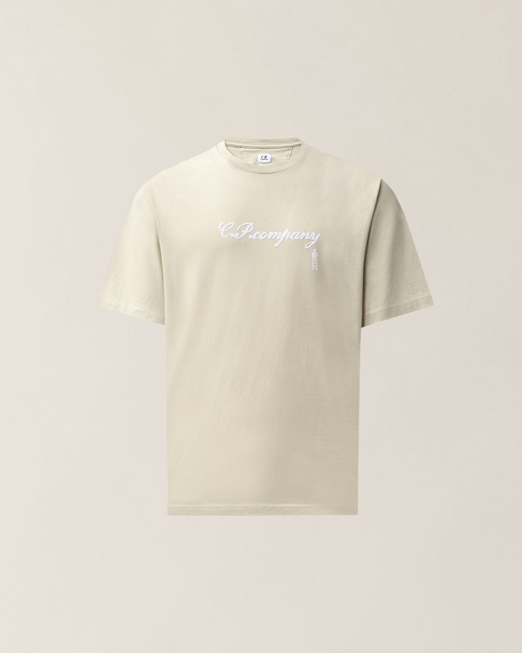 C.P. Company 30/1 Jersey Logo T-Shirt in Silver Birch