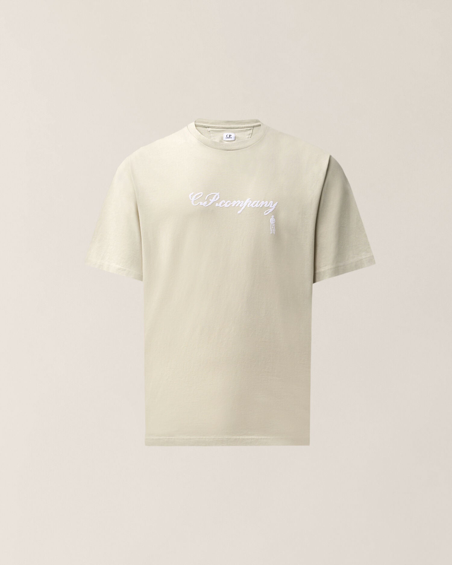 C.P. Company 30/1 Jersey Logo T-Shirt in Silver Birch