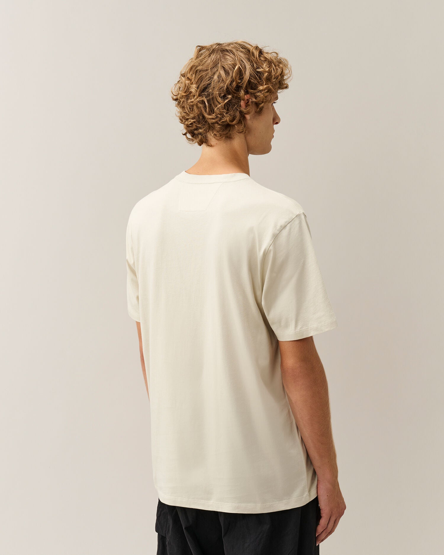 C.P. Company Stitch Block Logo T-Shirt in Silver Birch