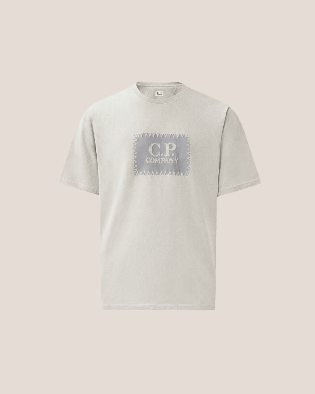 C.P. Company Stitch Block Logo T-Shirt in Flint Grey