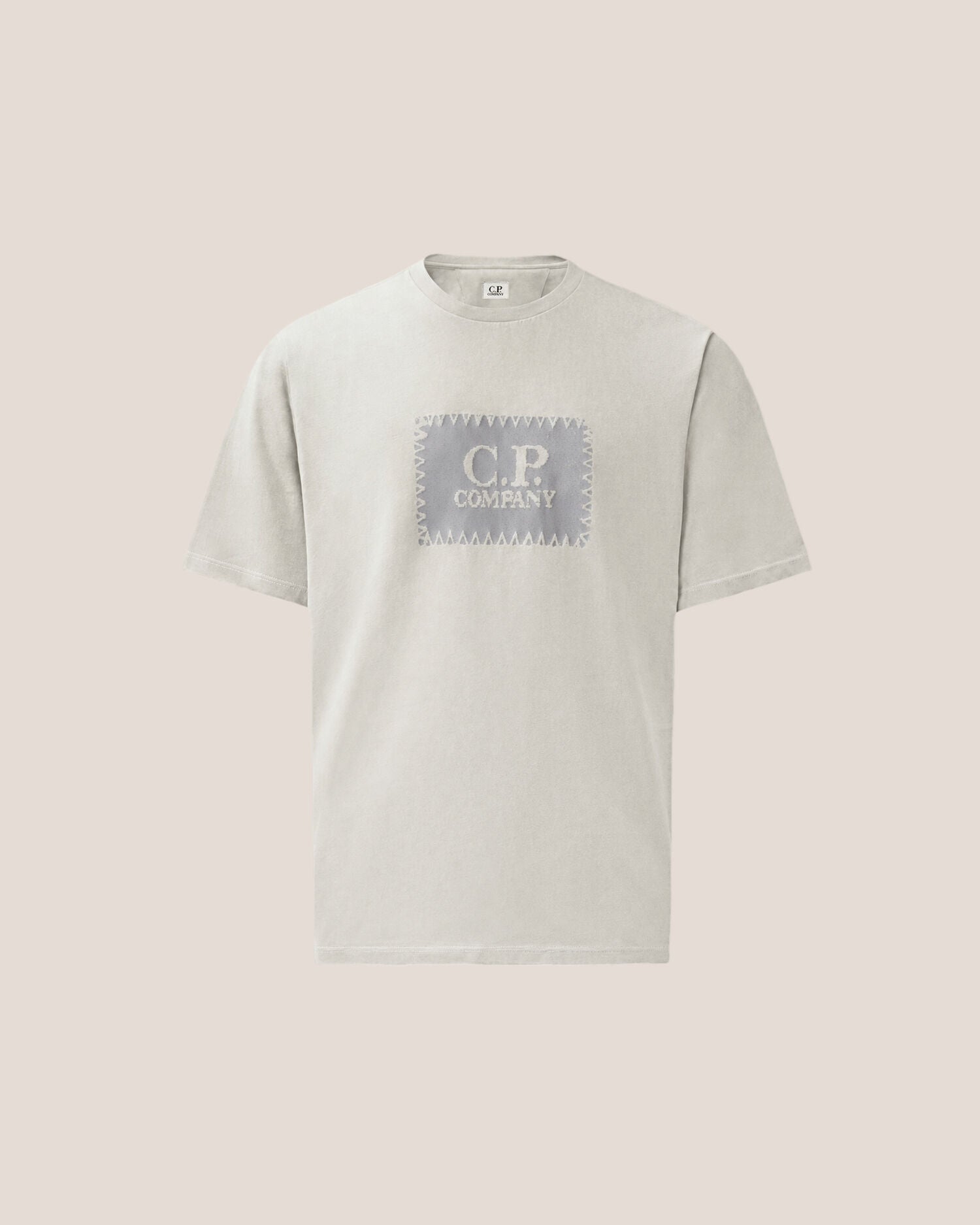 C.P. Company Stitch Block Logo T-Shirt in Flint Grey