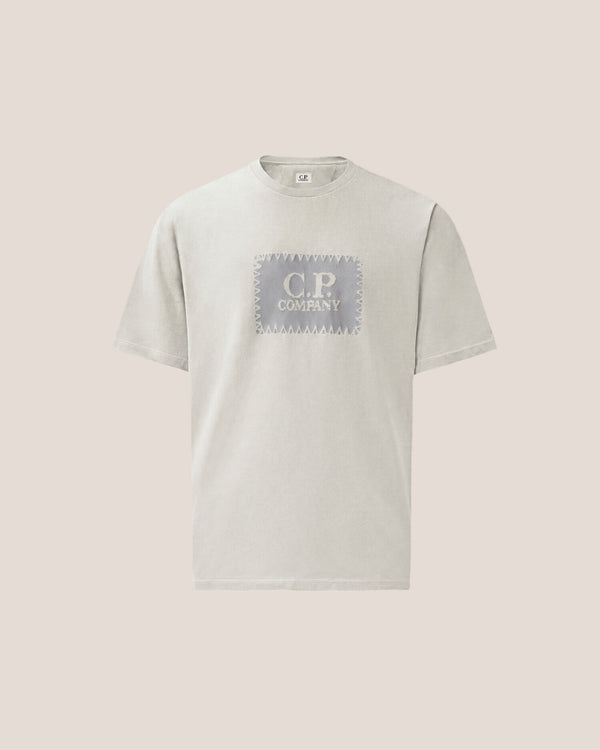 C.P. Company Stitch Block Logo T-Shirt in Flint Grey