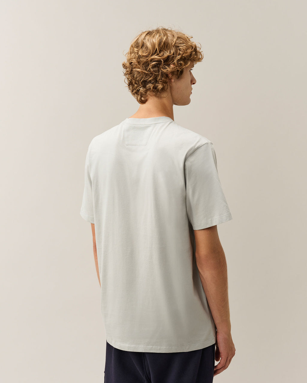 C.P. Company Stitch Block Logo T-Shirt in Flint Grey
