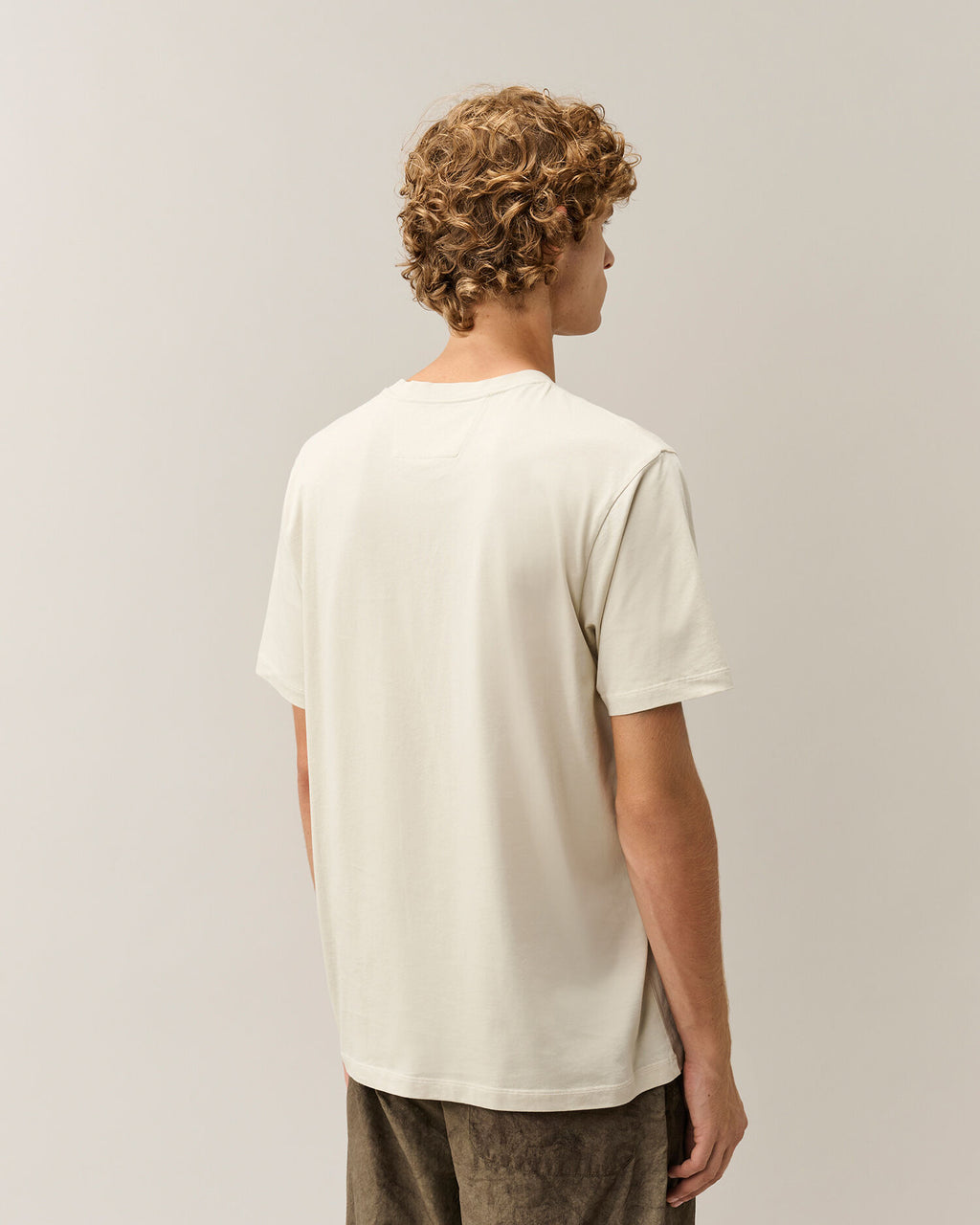 C.P. Company 30/1 Jersey Logo Patch T-Shirt in Silver Birch
