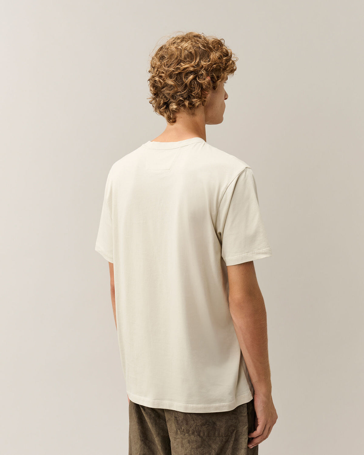 C.P. Company 30/1 Jersey Logo Patch T-Shirt in Silver Birch