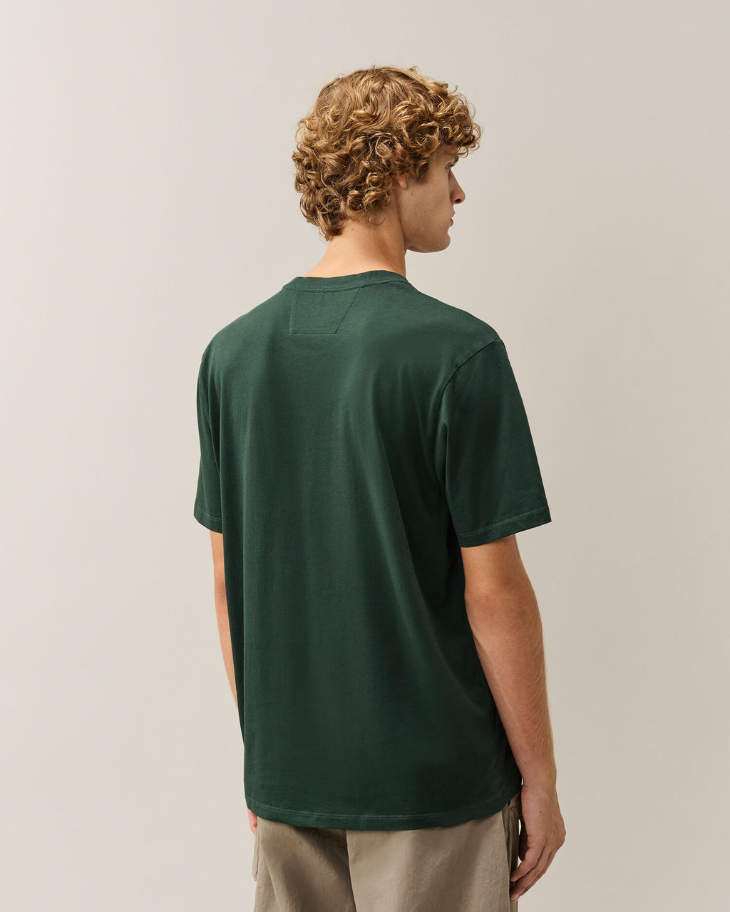C.P. Company 30/1 Jersey Logo Patch T-Shirt in Ponderosa Pine - Green