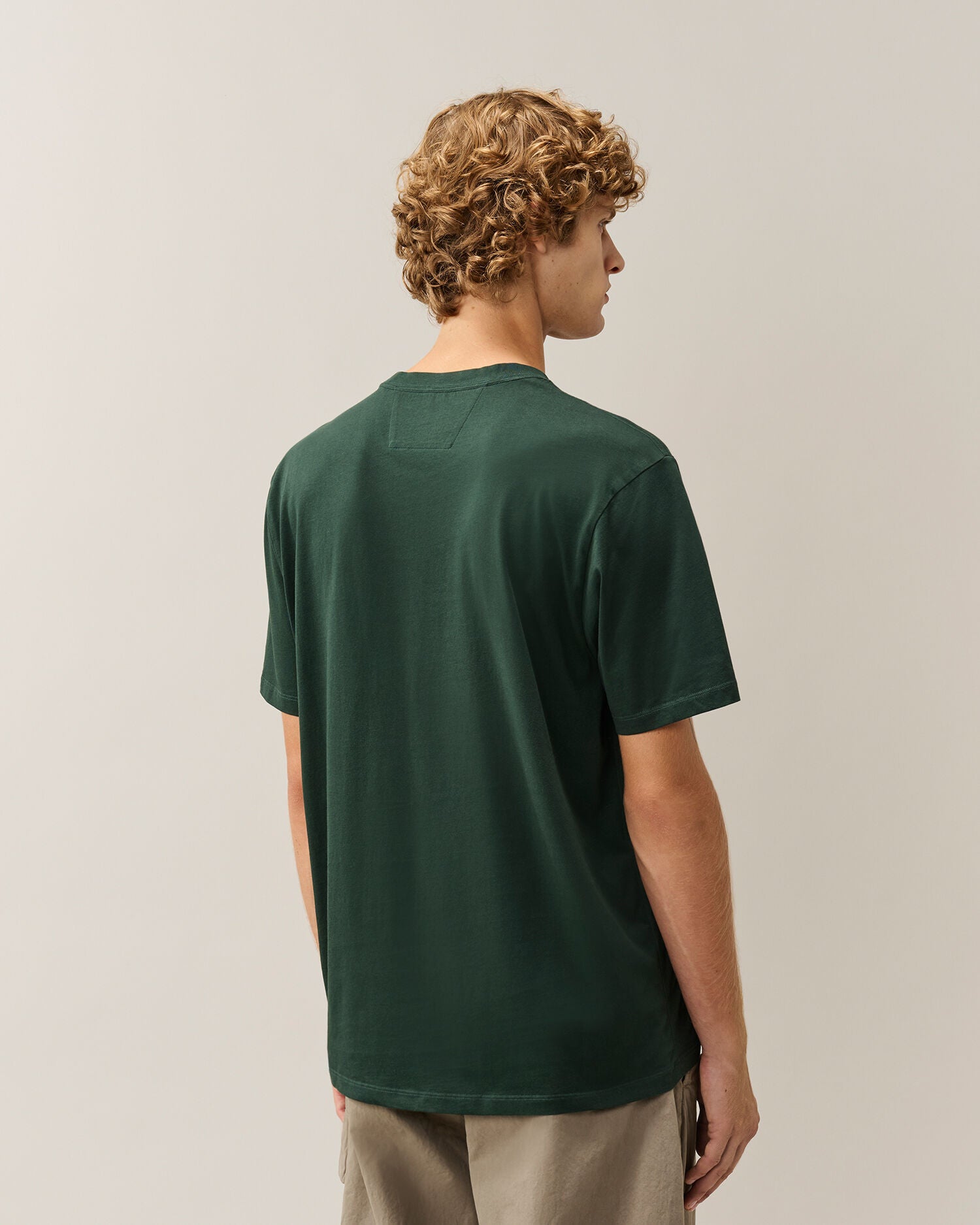 C.P. Company 30/1 Jersey Logo Patch T-Shirt in Ponderosa Pine - Green