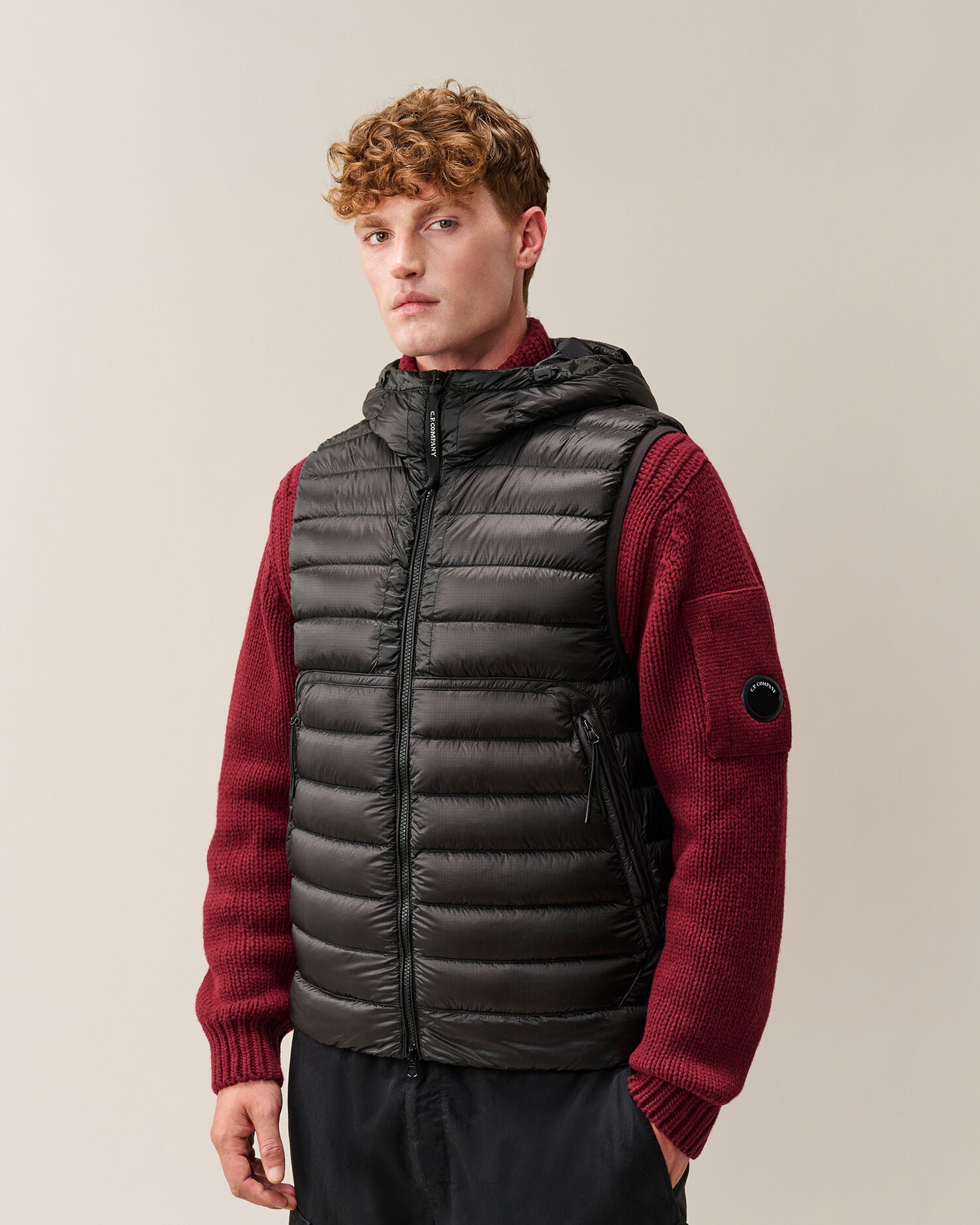 C.P. Company D.D. Shell Goggle Down Gilet in Black