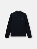 Stone Island Ghost Tonal Compass Patch Long-Sleeve Polo Shirt in Navy