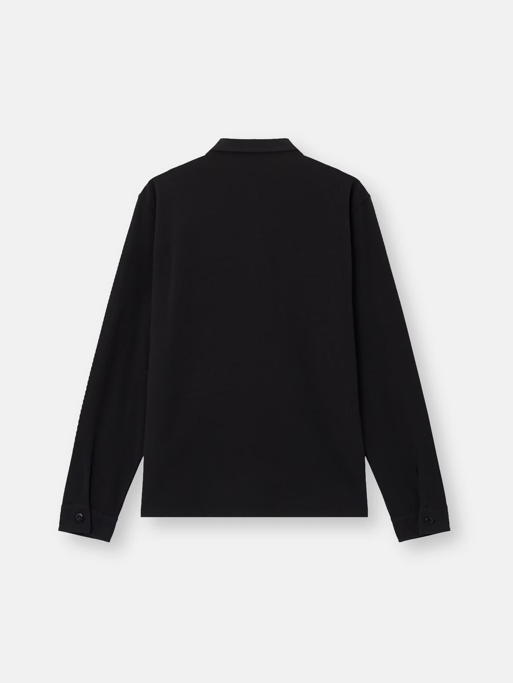 Stone Island Ghost Tonal Compass Patch Long-Sleeve Polo Shirt in Black
