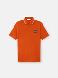 Stone Island Stretch Organic Cotton Pique Compass Patch Polo Shirt in Burnt Orange