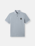 Stone Island Stretch Organic Cotton Pique Compass Patch Polo Shirt in Ash Grey