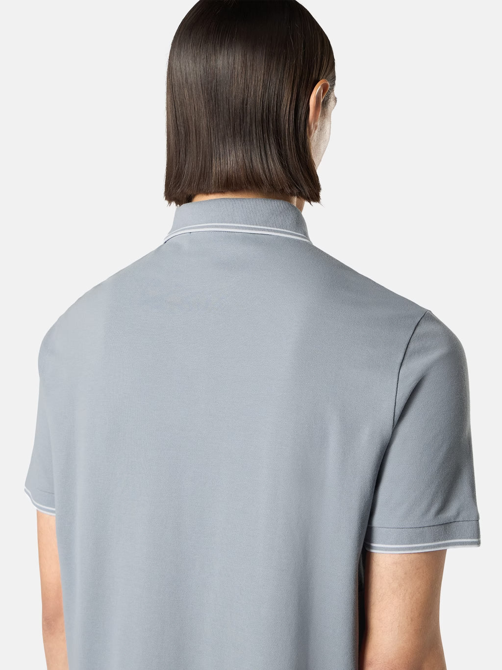 Stone Island Stretch Organic Cotton Pique Compass Patch Polo Shirt in Ash Grey