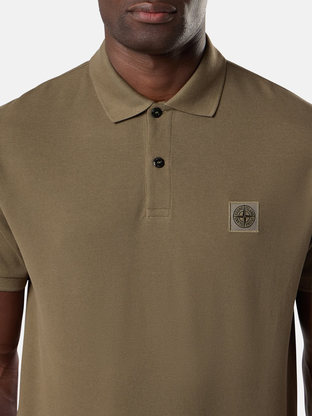 Stone Island Regular-Fit Compass Patch Polo Shirt in Military Green
