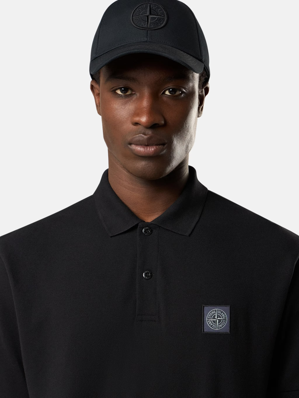 Stone Island Regular-Fit Compass Patch Polo Shirt in Black