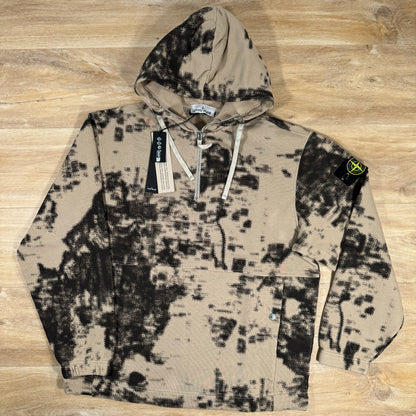 Stone Island Camouflage Half-Zip Hoodie in Dove Grey