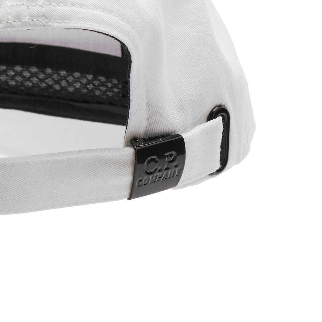 C.P. Company Gabardine Logo Cap in Gauze White