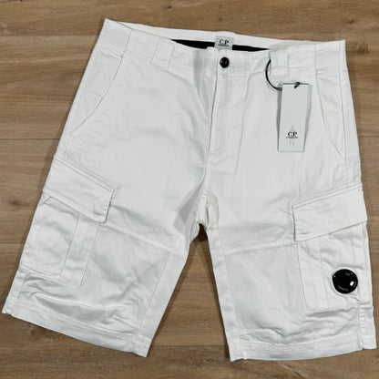 C.P. Company Stretch Cargo Shorts in White