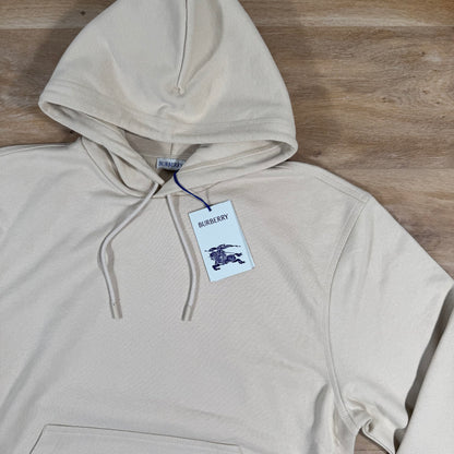 Burberry Check Label Cotton Hoodie in Nutmeg