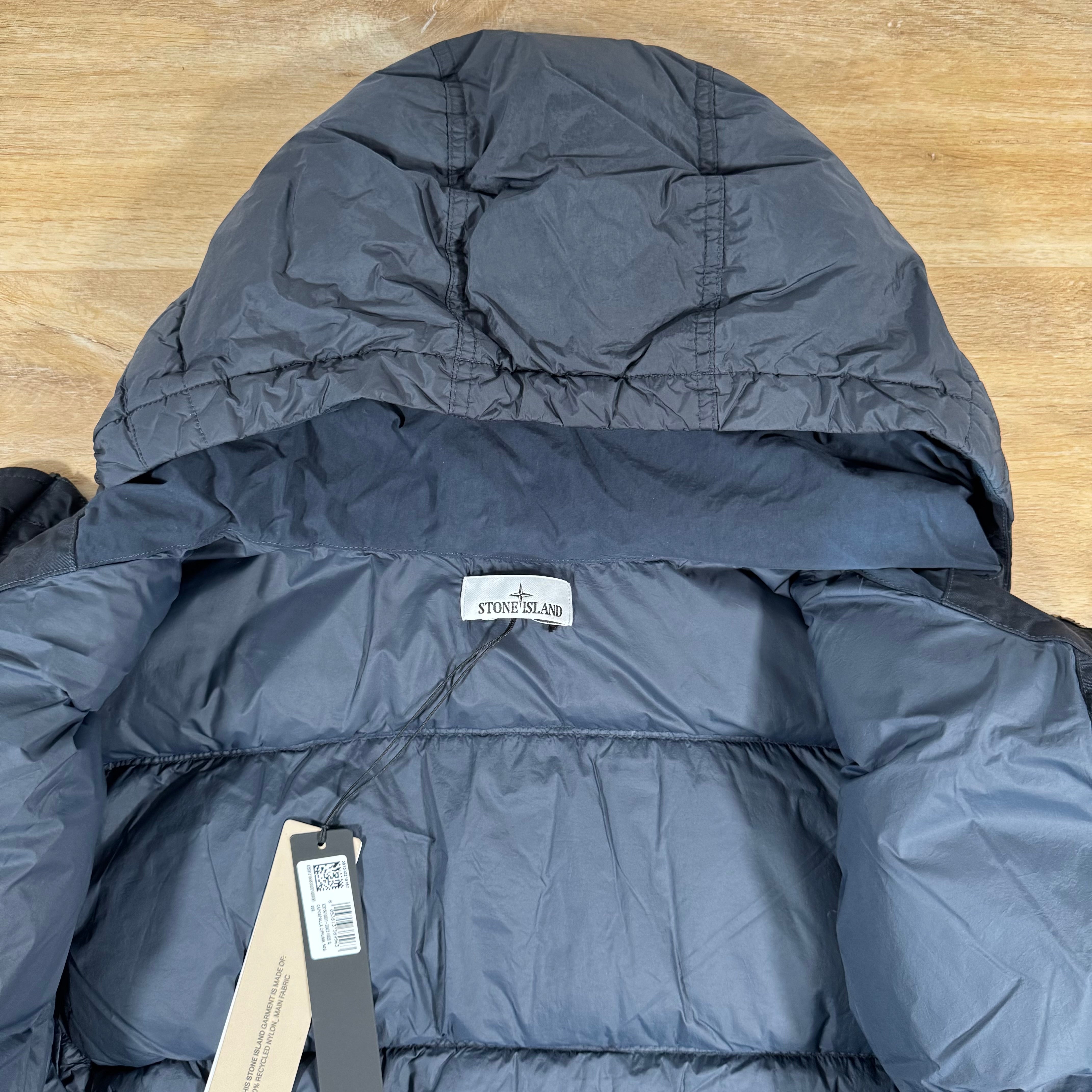 Stone Island Crinkle Reps NY Nylon Down Jacket in Navy – Label