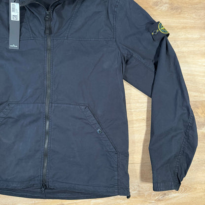 Stone Island Supima Twill Stretch-TC Hooded Overshirt in Navy