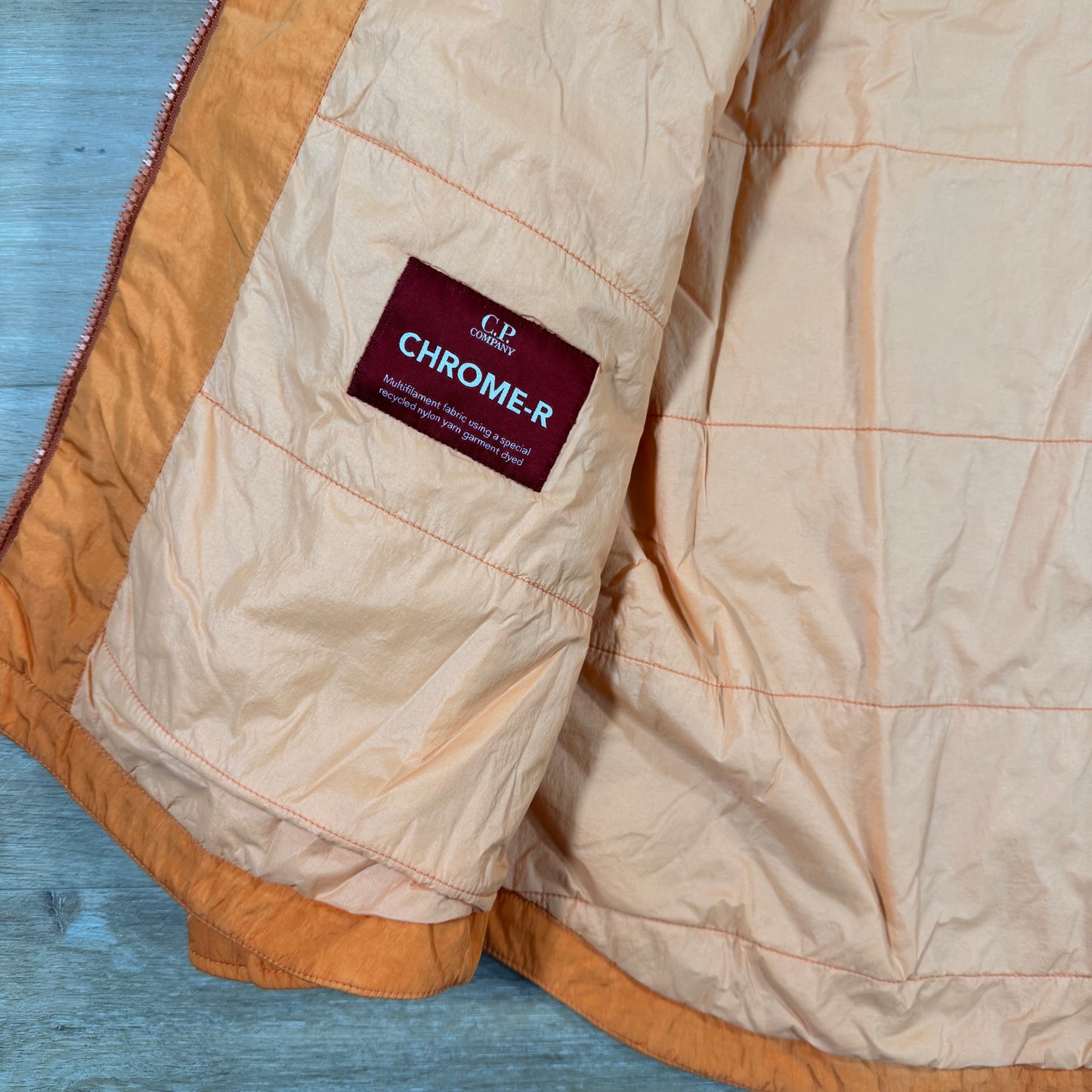C.P. Company Chrome-R Hooded Zipped Lens Overshirt in Russet Orange