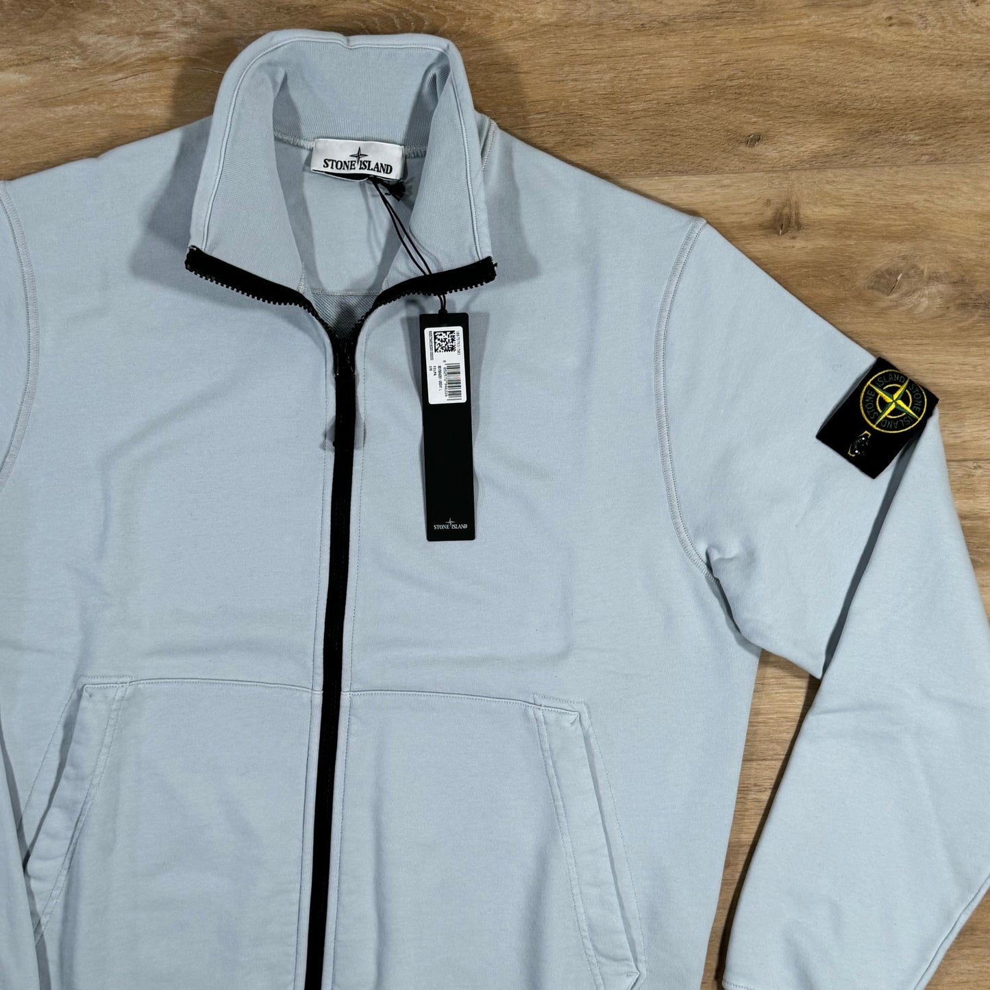 Stone Island Full-Zip Sweatshirt in Sky Blue