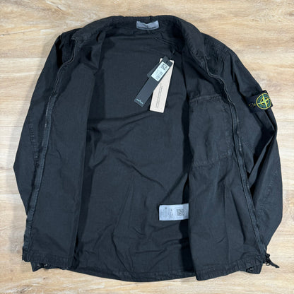 Stone Island Old Treatment Overshirt in Black