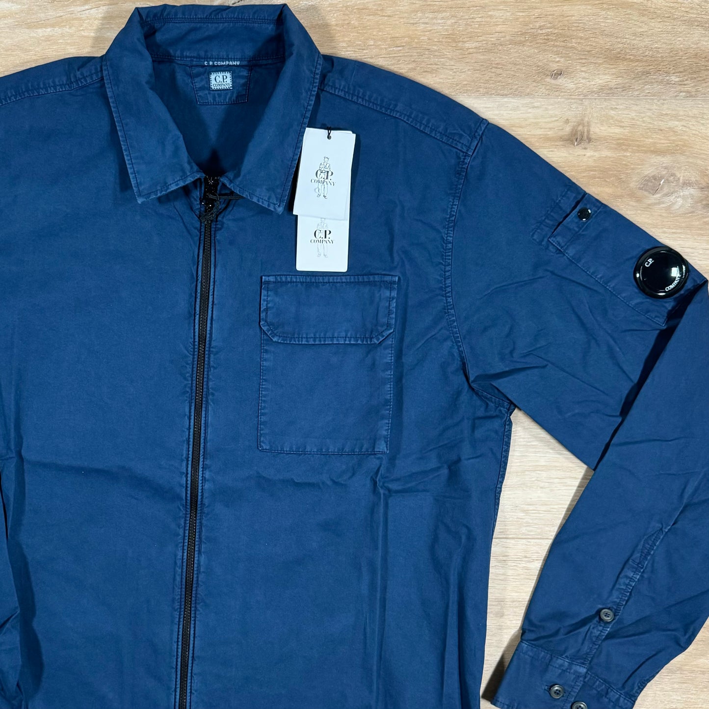 C.P. Company Gabardine Lens Overshirt in Estate Blue