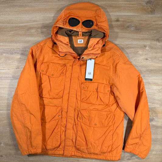 C.P. Company Chrome-R Padded Goggle Jacket in Russet Orange