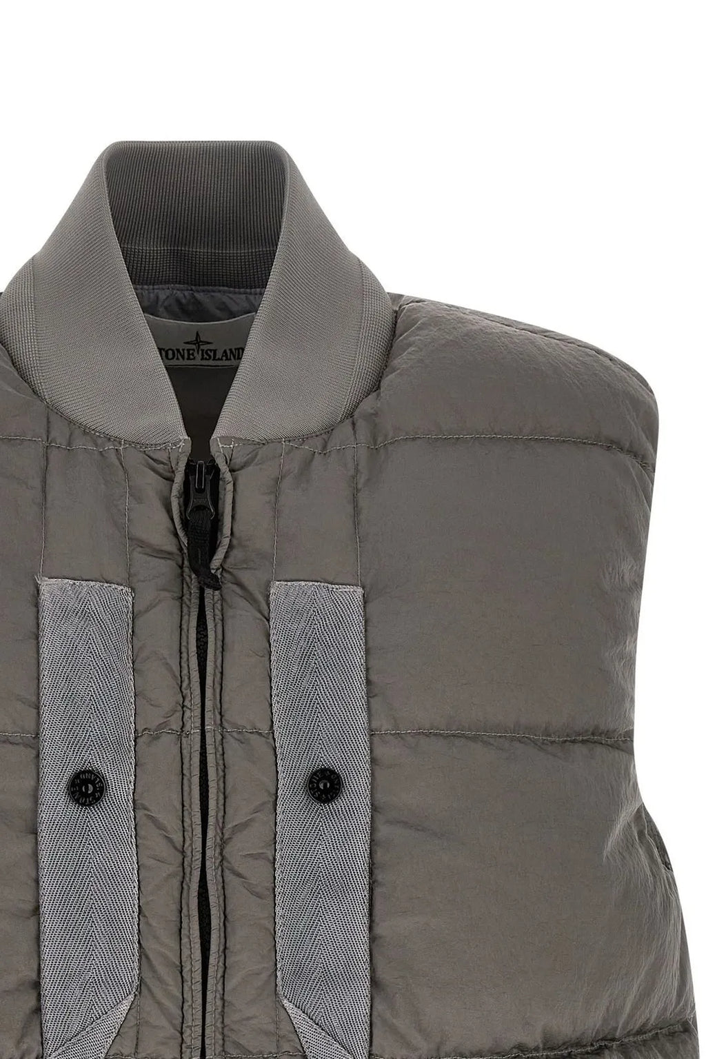 Stone Island Nylon Metal Bomber Collar Down Vest in Grey
