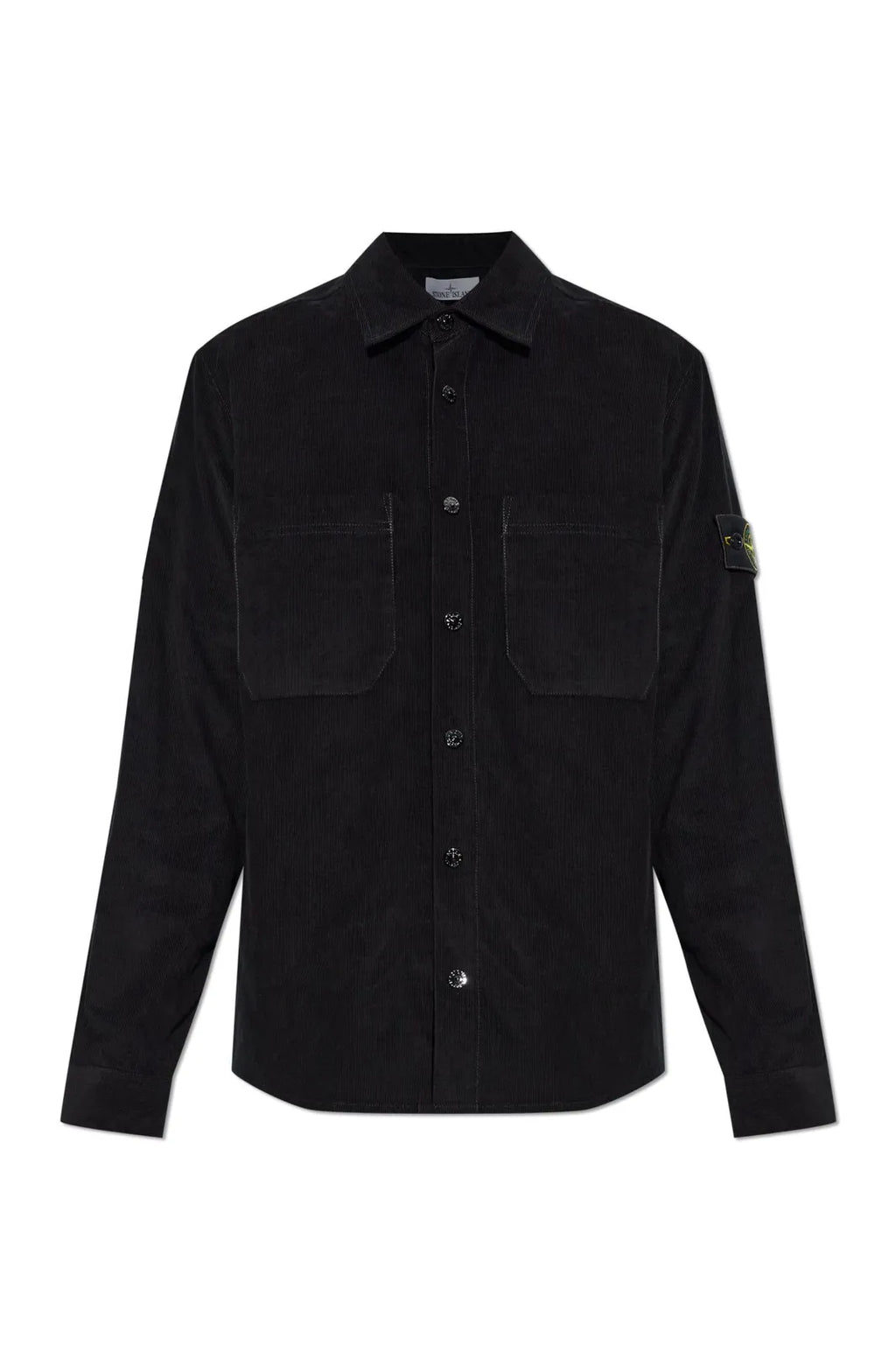 Stone Island Cotton Micro Corduroy Overshirt in Black
