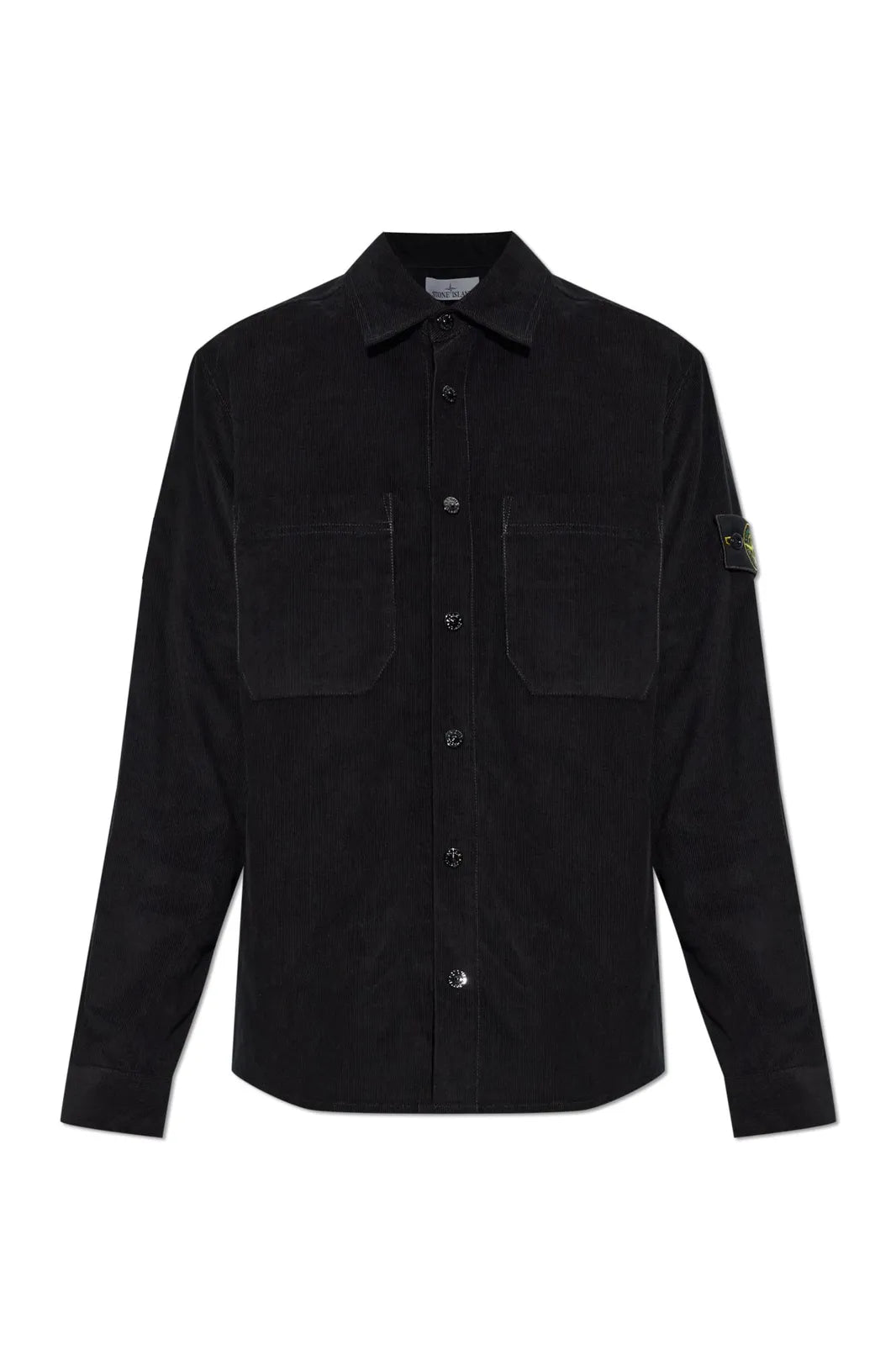 Stone Island Cotton Micro Corduroy Overshirt in Black