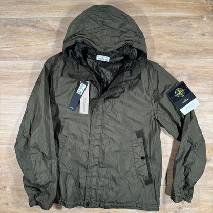 Stone Island Crinkle Reps R-NY Jacket in Military Green
