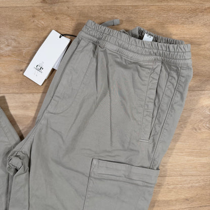 C.P. Company Stretch Sateen Regular Lens Cargo Pants in London Fog - Grey
