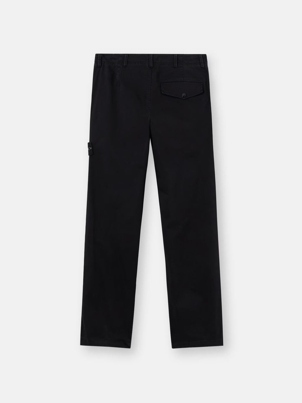 Stone Island Stretch Cotton Satin Chino Trousers in Black