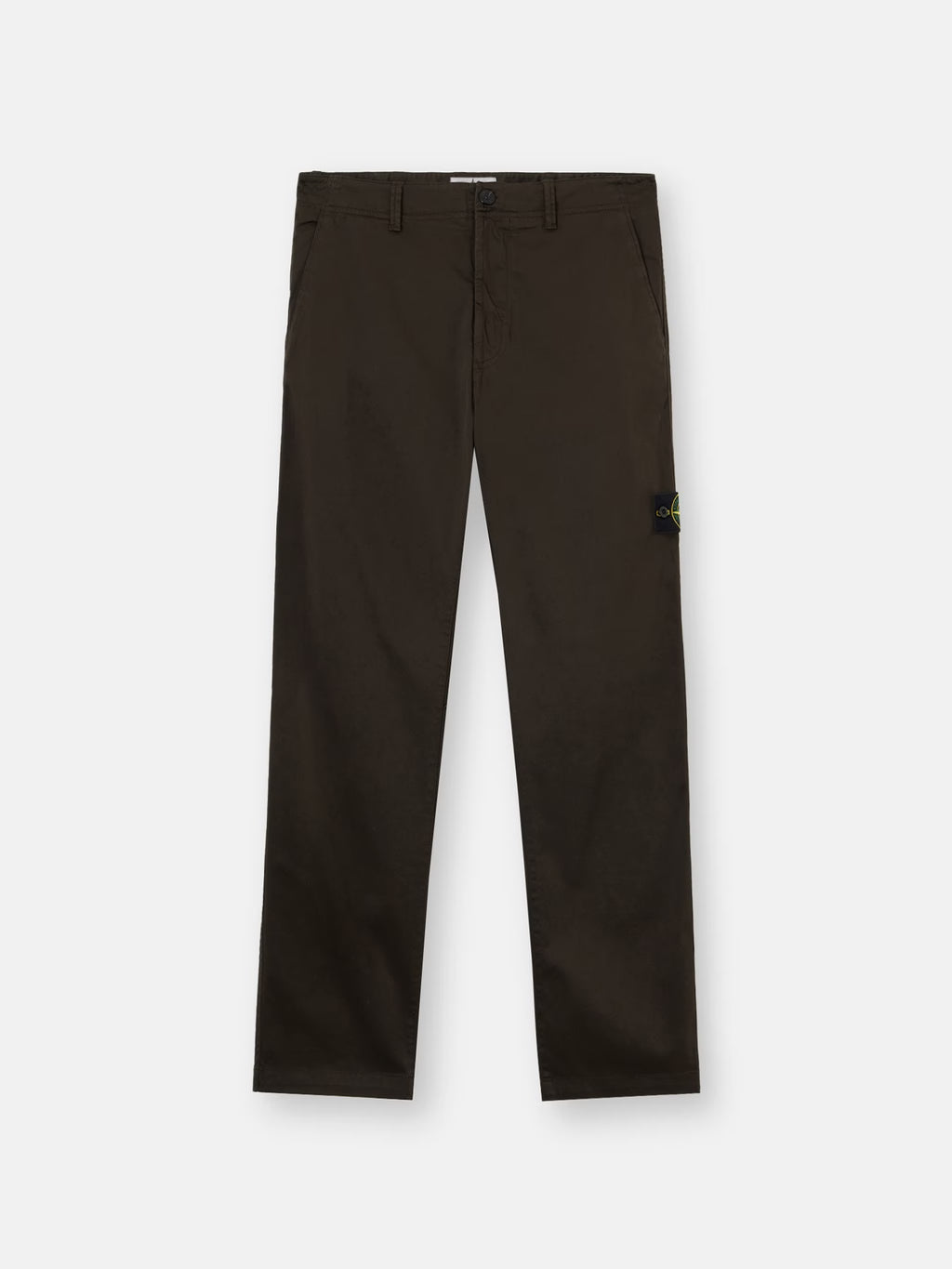 Stone Island Stretch Cotton Satin Chino Trousers in Coal Grey
