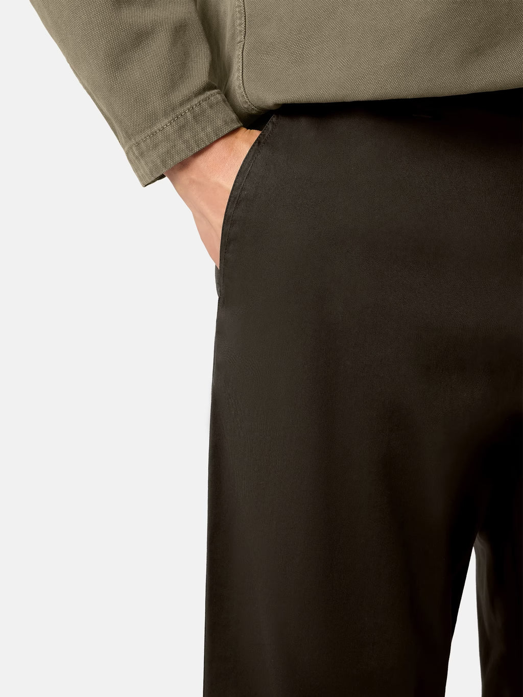 Stone Island Stretch Cotton Satin Chino Trousers in Coal Grey