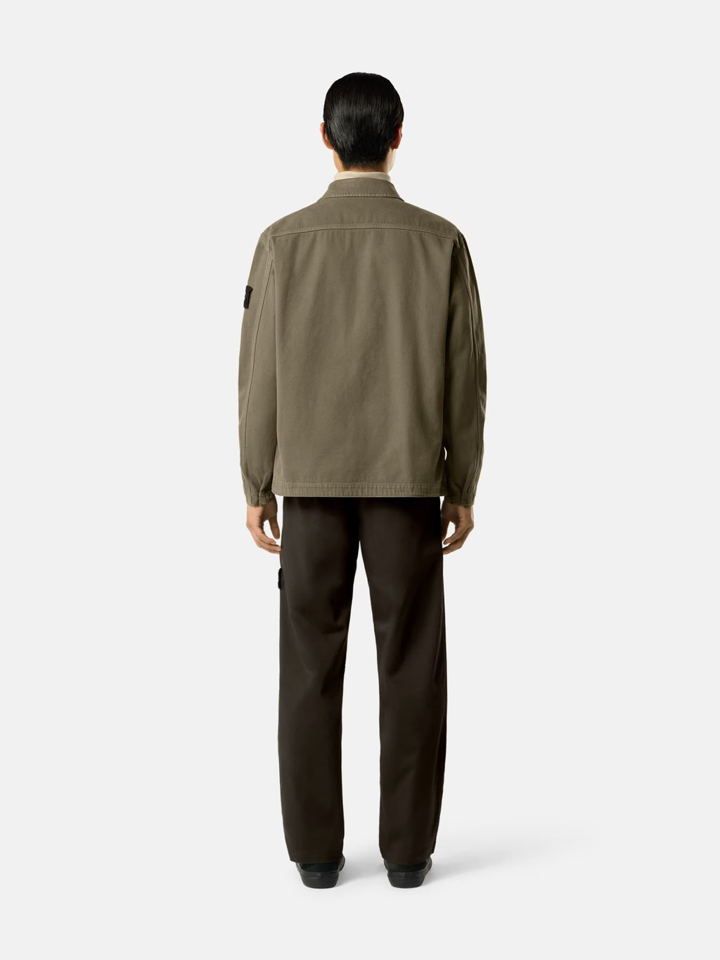 Stone Island Stretch Cotton Satin Chino Trousers in Coal Grey