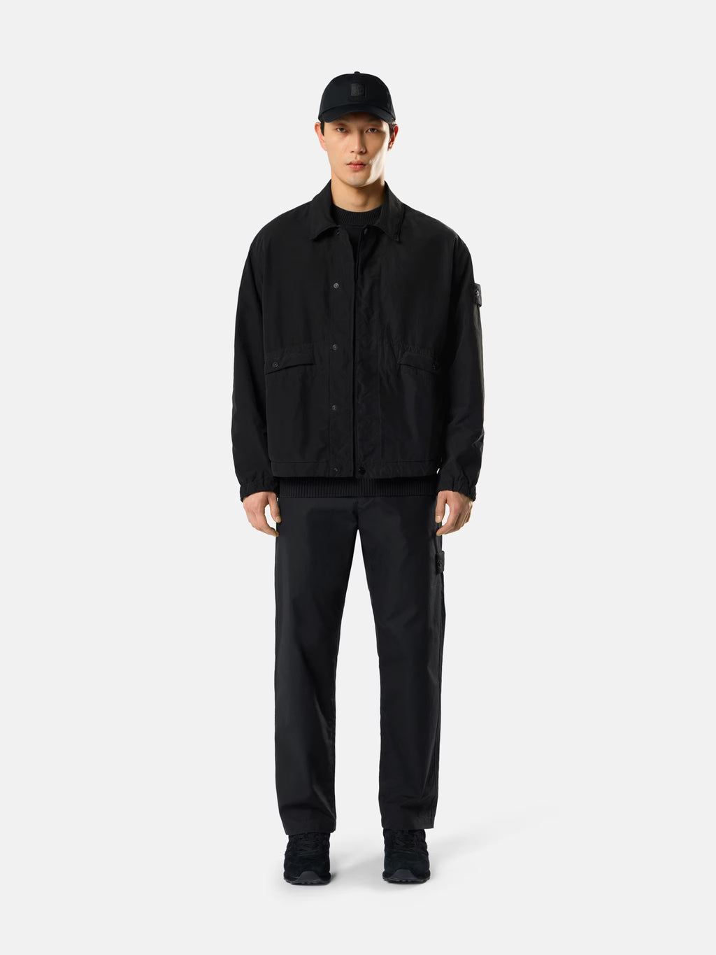 Stone Island All Weather Cotton Canvas Ghost Chino Trousers in Black
