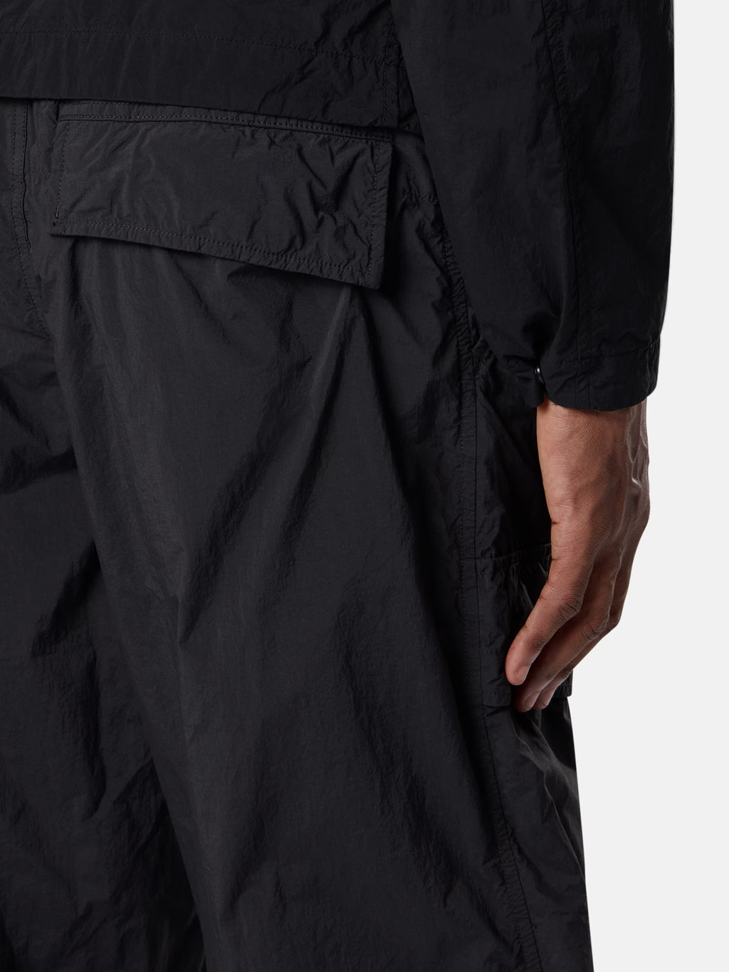 Stone Island Nylon Smerigliato Ghost Cargo Trousers in Black