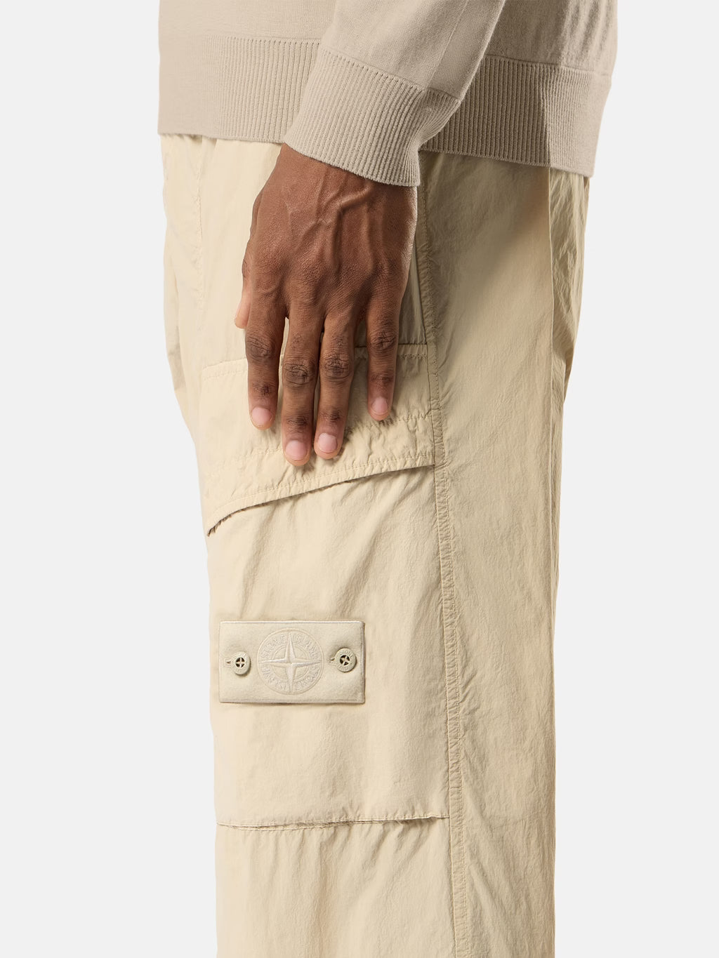 Stone Island Nylon Smerigliato Ghost Cargo Trousers in Beige