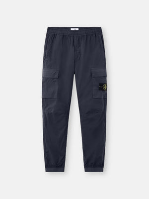 Stone Island Stretch Cotton Tela Paracadute Cargo Trousers in Navy