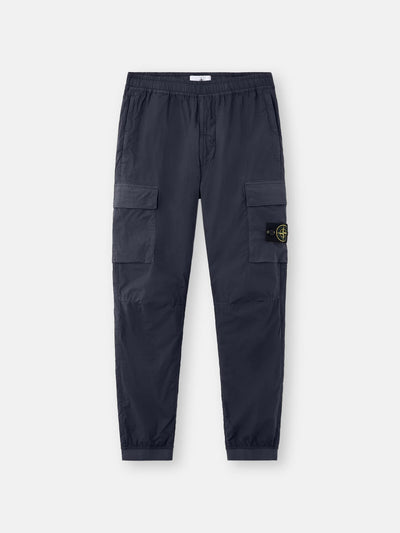 Stone Island Stretch Cotton Tela Paracadute Cargo Trousers in Navy