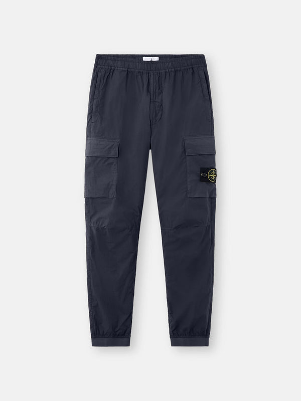 Stone Island Stretch Cotton Tela Paracadute Cargo Trousers in Navy