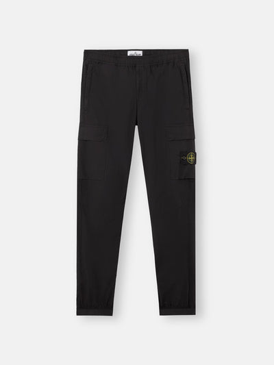 Stone Island Stretch Cotton Tela Paracadute Cargo Trousers in Black