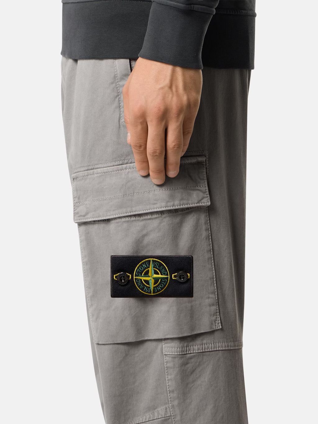 Stone Island Stretch Broken Twill Old Effect Cargo Pants in Grey